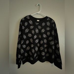 No Boundaries Top | Owl sprint Sweat Shirt Color: Black&White | Size: L (11-13)